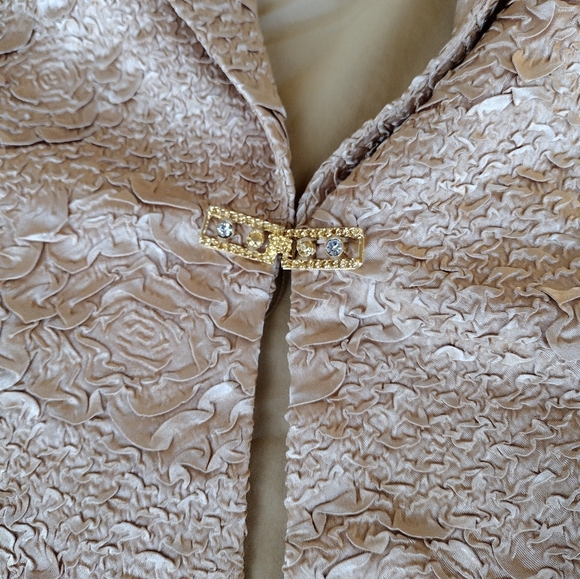 Vintage Talk of The Walk Gold Textured Blazer Jacket  Size 14 - Picture 9 of 11